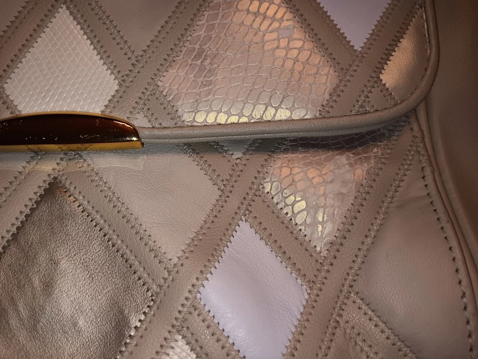 Leather shoulder bag - Cabin Creek Beige Multicolor Patchwork Purse   - Imagem 2 de 4