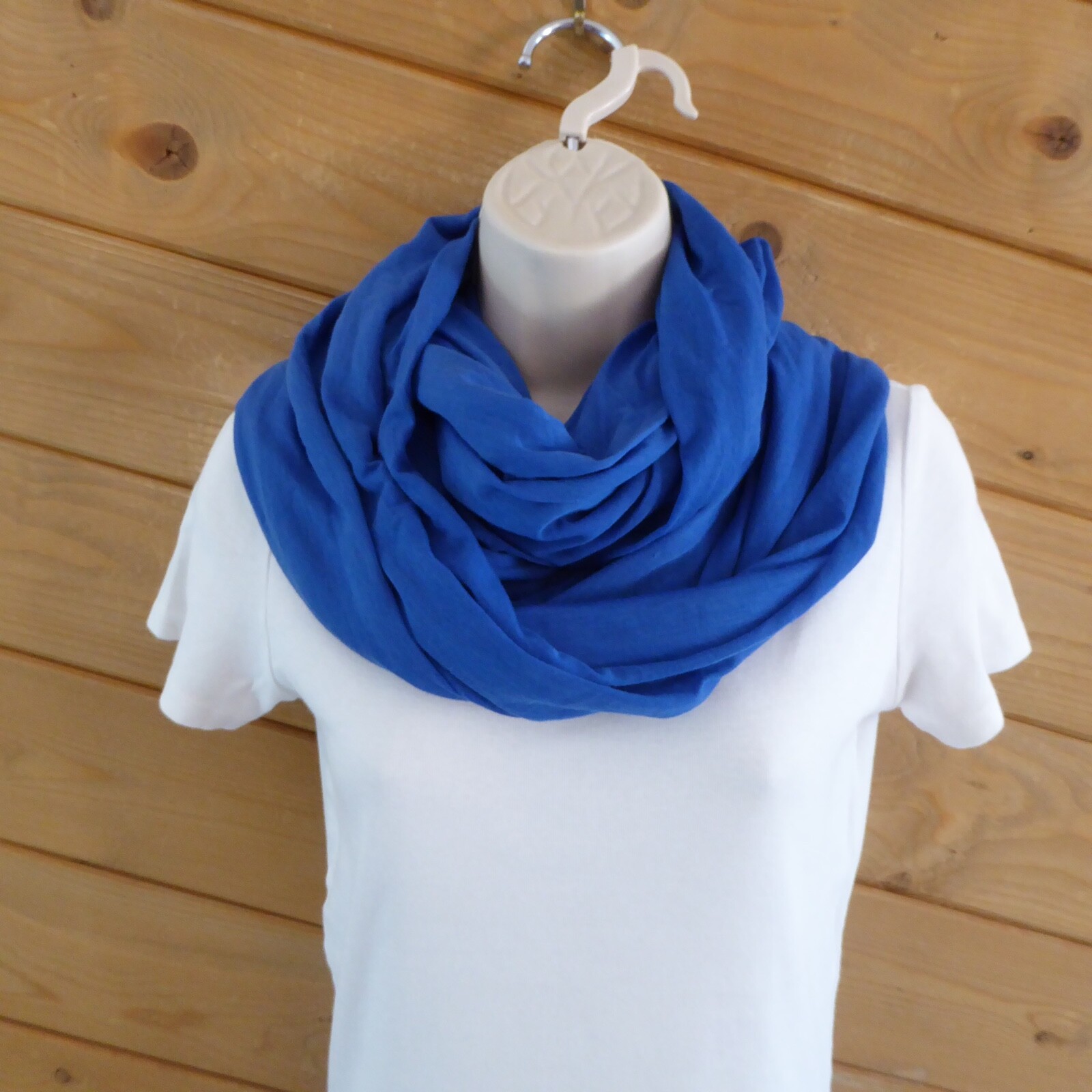 Blue Solid Infinity Scarf Wrap Shawl - image 2