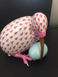 Brand new. Hand-Painted Porcelain Stork with Egg figurine by the famous Herend.