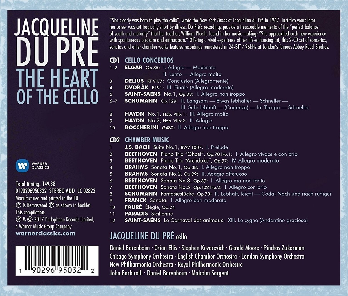 JACQUELINE DU PRE-THE HEART OF THE CELLO - DU PRE,JACQUELINE 2 CD
