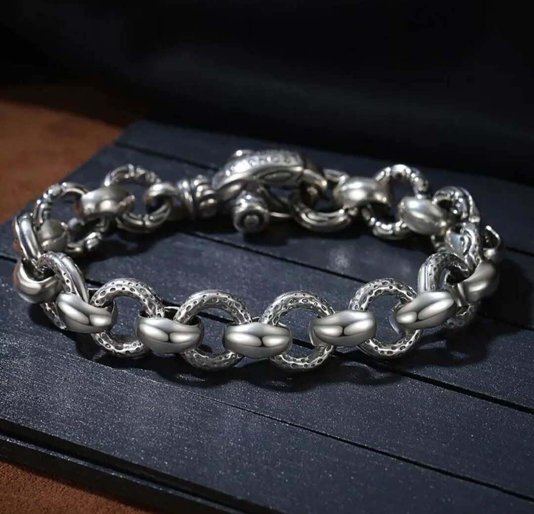 Solid Stainless Steel Pattern Belcher Bracelet Men Gents Ladies