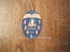 1937 Ideal SNOW WHITE doll 2 sided WRIST Hang TAG