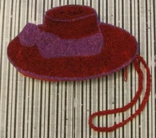 C. Marie Red Hat Society Beaded Purse / Handbag / Clutch - Red Strap