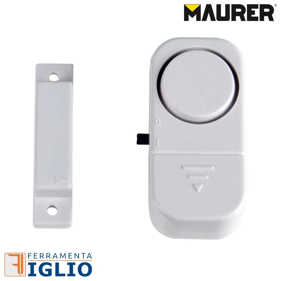 MAURER Allarme Antifurto Sensore Magnetico Senza Fili per Porte e Finestre Casa Ufficio