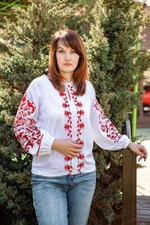 M, L, XL, 2XL, Linen blouse Vyshyvanka, women's embroidered shirt, Ukrainian