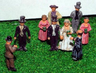 10 White Wedding People A75p PAINTED N Gauge Scale Langley Models People Figures
