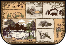 Fireplace Hearth Rug Fireplace Mats Cabin Southwestern Fireproof Fire Resistant