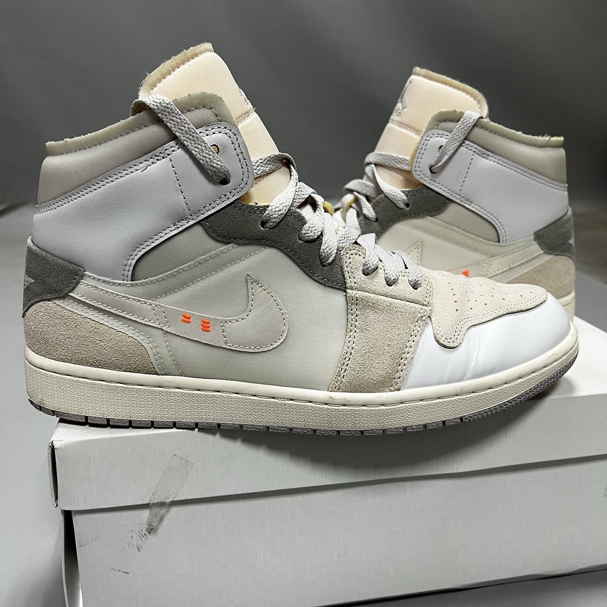 Size 12 - Jordan 1 Mid SE Craft White 2021 Men | eBay