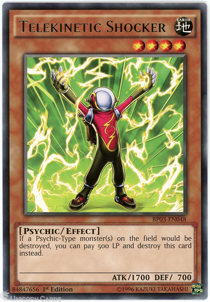 BP03-EN048 Telekinetic Shocker : Shatterfoil Rare 1st Edition Mint YuGiOh Card