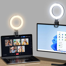 Ring Light for Computer Video Conference - Webcam Light for Monitor Clip on Remo