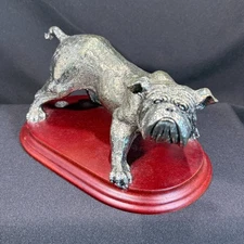 Exquisite Bulldog figurine 925 sterling SILVER PLATED TEKFORM 7" x 4"