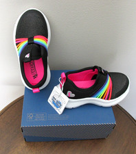 NEW TODDLER GIRLS SKECHERS RAINBOW FANTASTIC SNEAKERS SZ 7 BLACK MULTI