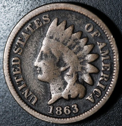 1863 INDIAN HEAD CENT - GOOD