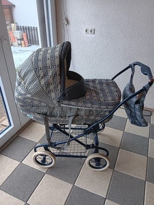 Kinderwagen Marke: CAM, Blau Kariert, Gebraucht