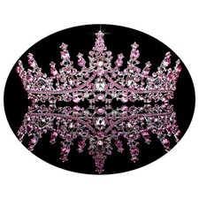 TOBATOBA Tiaras for Women, Pink Crystal Tiara Crowns Wedding
