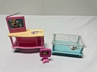 Barbie Mattel 2000 All Around Home Family Room Dollhouse TV Stand Table Tv pic