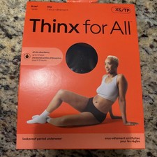 Thinx For All Period Underwear,XS,Womens Reusable Briefs,Super Absorbency, Black