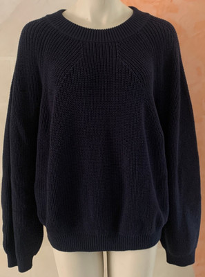 CLOSED  ,Pullover,Strick, Longpulli, Gr.M ;BLAU;Baumwolle-organic