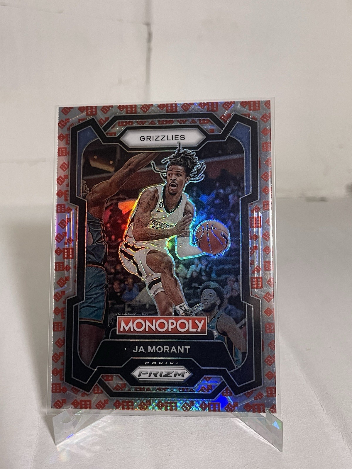 2023-24 Panini Prizm Monopoly Ja Morant #44 Red Dice Prizm SP Grizzlies