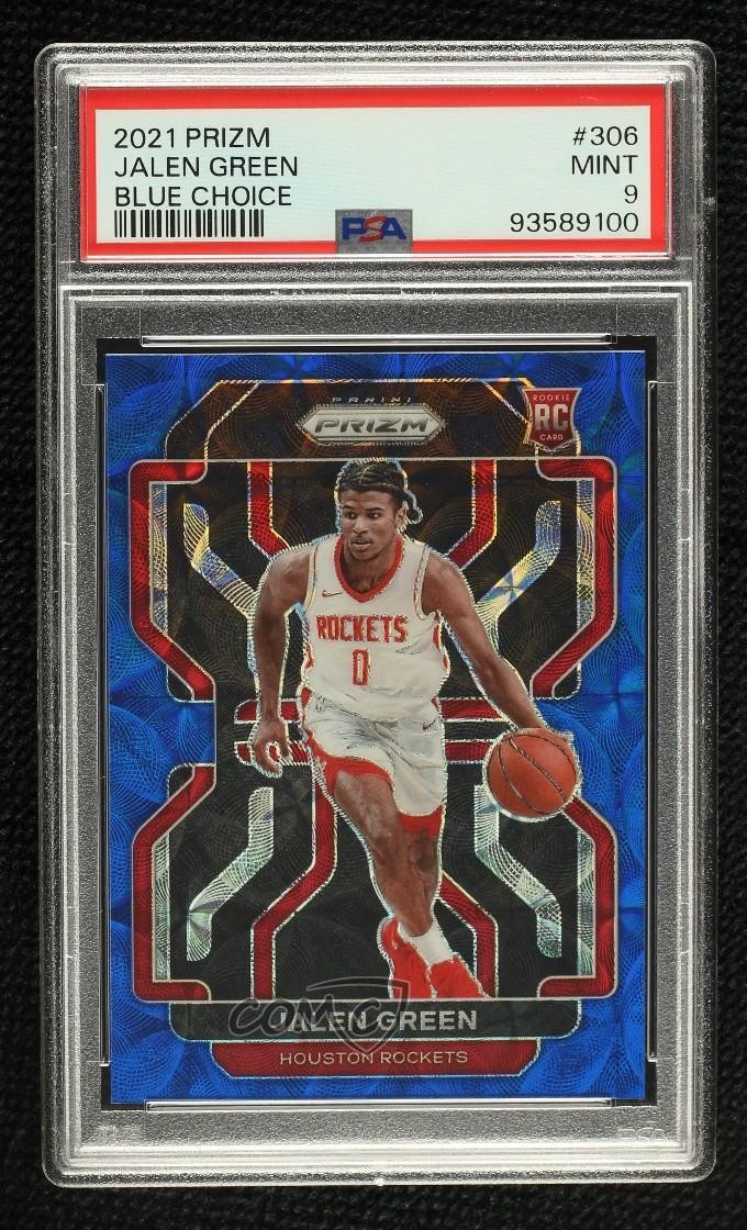 2021-22 Panini Prizm Choice Blue Prizm 11/39 Jalen Green #306 PSA 9 MINT 14t3