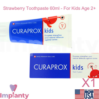 Curaprox Kids Strawberry Dental Toothpaste 60ml Age 2+ Gentle Daily Hygiene