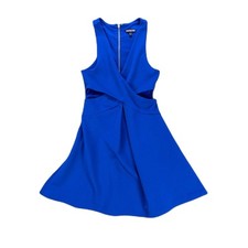 Express Royal Blue Sleeveless Cutout Fit & Flare Mini Dress Women’s Size 4