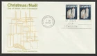Canada #607pi, Christmas Candles, Pair, GT2 Tagged, First Day Cover, FDC 1972