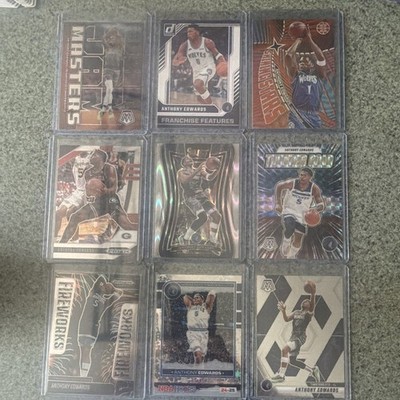 Panini 2024-25 NBA Hoops/Donruss Anthony Edwards Timberwolves 9-Card Insert Lot