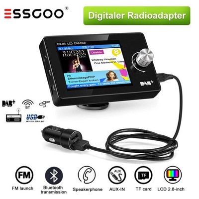 2.8'' Auto DAB/DAB+ Autoradio Wireless Adapter Bluetooth FM Transmitter EmpfäNger