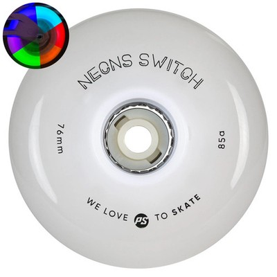 Powerslide Neons Switch LED 76/85A 4er-Pack Inliner Rollen 76mm 7 Farben 85A PU