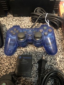 LOT 2 PLAYSTATION 2 CONSOLES SCPH-30001 & 50001 w/ 3 CONTROLLERS & 5 VIDEO GAMES
