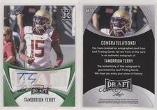 2021 Leaf Draft Auto Green Tamorrion Terry #BA-TT1 Rookie Auto RC