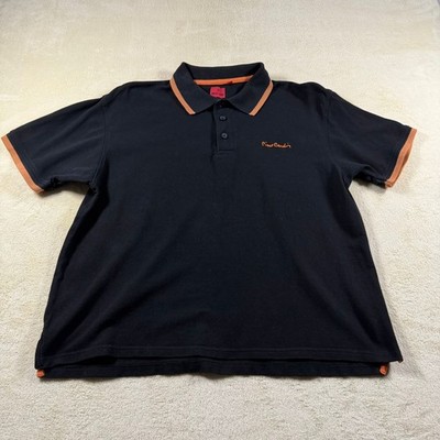 Herren Polohemd Pierre Cardin - Größe L   Farbe Schwarz mit orangefarben