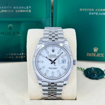 2025 Rolex Datejust 41, White Jubilee, Unworn Full Set, 126300