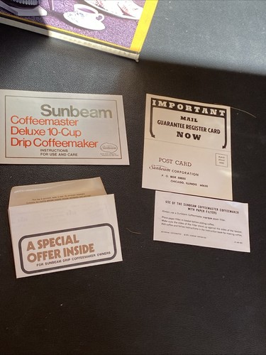 1970s Cream Harvest Gold Yellow Woodgrain Sunbeam Vista Coffeemaster Drip 10 Cup - Picture 23 of 24