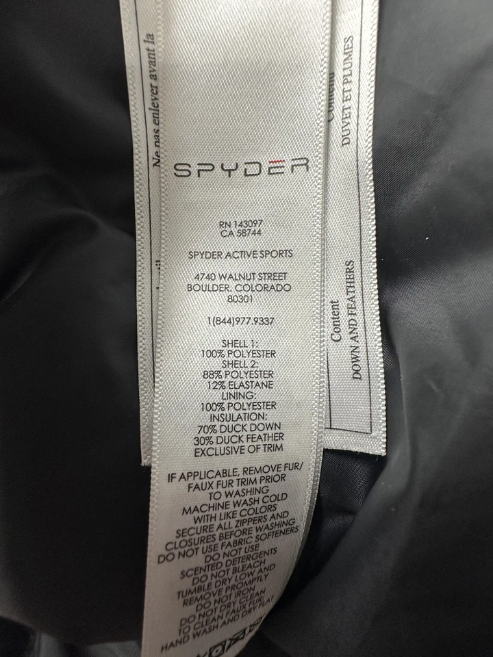 Chaqueta Spyder para mujer grande con capucha cremallera completa aislada ligera F18 182386 Foto 4 de 4