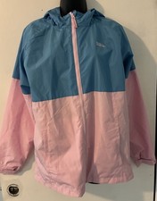 Eddie Bauer Kids XL 18/20 Pink Blue Hooded Windbreaker 2025 Pockets Full Zip