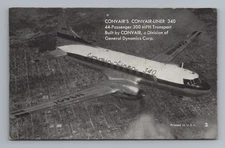 Convair 340 Airplane Aviation Transport Vintage Postcard