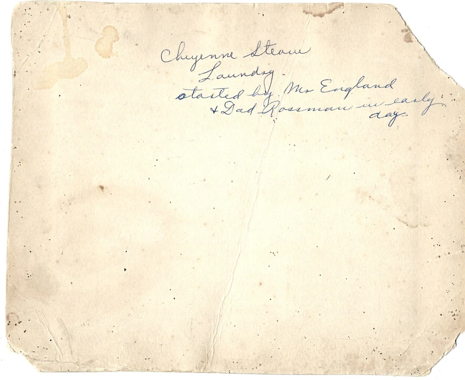 RARA Foto Antigua De Colección Años 1890 CHEYENNE WYOMING Vapor Lavandería Mujer Negra Carruaje Foto 3 de 4