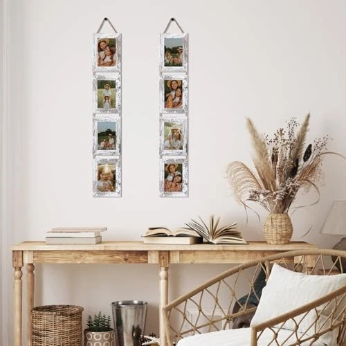  Набор подвесных коллажных рамок для картин 4x6 2, 8 4x6 вертикальные искусственно состаренные белые - Изображение 3 из 4