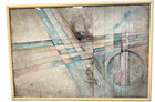 Mixed Media Art In The Style Of Michel De Caso Signed Abstract Geometric Pastels