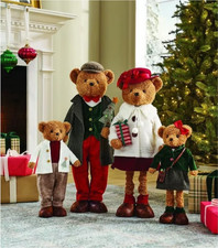 Member's Mark Plush Bear Family Set 4 Christmas Holiday Decorations Decor