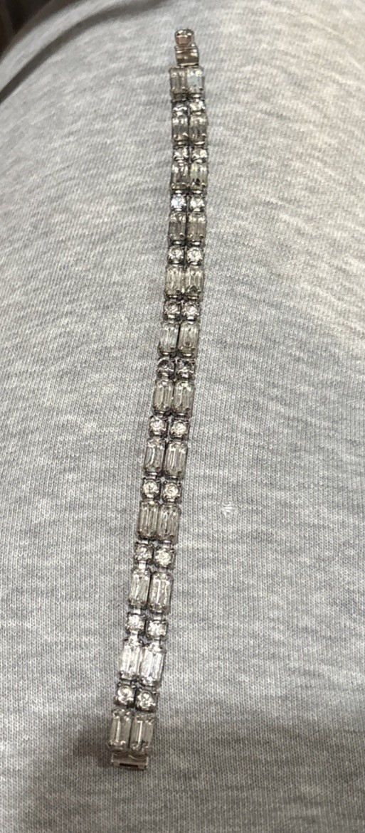 Vintsge Signed Weiss Clear Rhinestone Necklace Br… - image 10