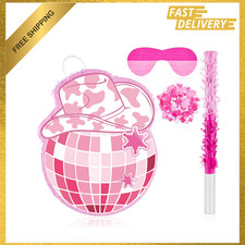 Cowboy Hat Pi ata Kit for Western Birthday Party Decor Favors with Blindfold