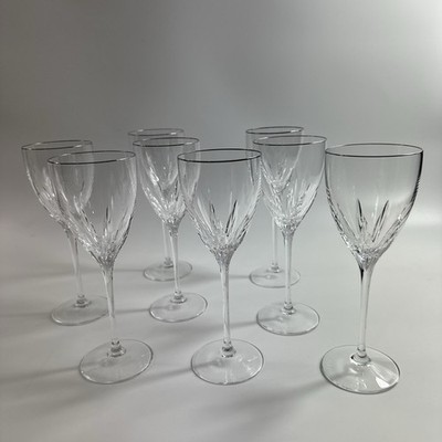 Lenox Firelight Platinum  rim Crystal Water Goblets Wine Glasses 8 5/8'' Set of 8