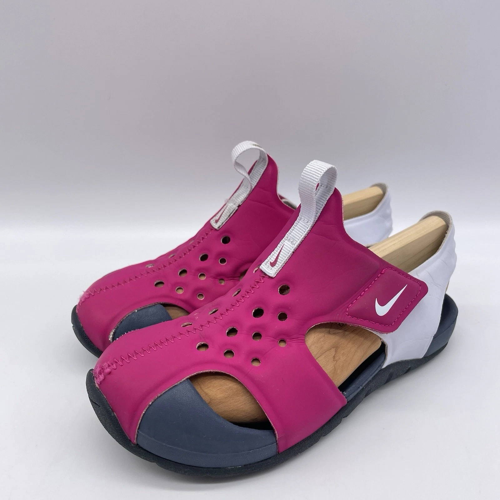 Sandali da spiaggia Nike Sunray Protect bambina rosa bianco taglia neonati UK 10 5 vedi foto