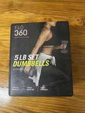 NEW FLO 360 5lb Dumbbells Set Pair of 2.5lb Each Training Weights Grey Plastic
