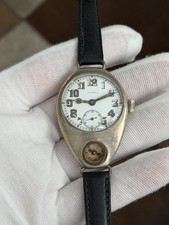 Orologio Vintage Patria WWI Argento Sterling 15J Bussola Svizzera Trench Militare