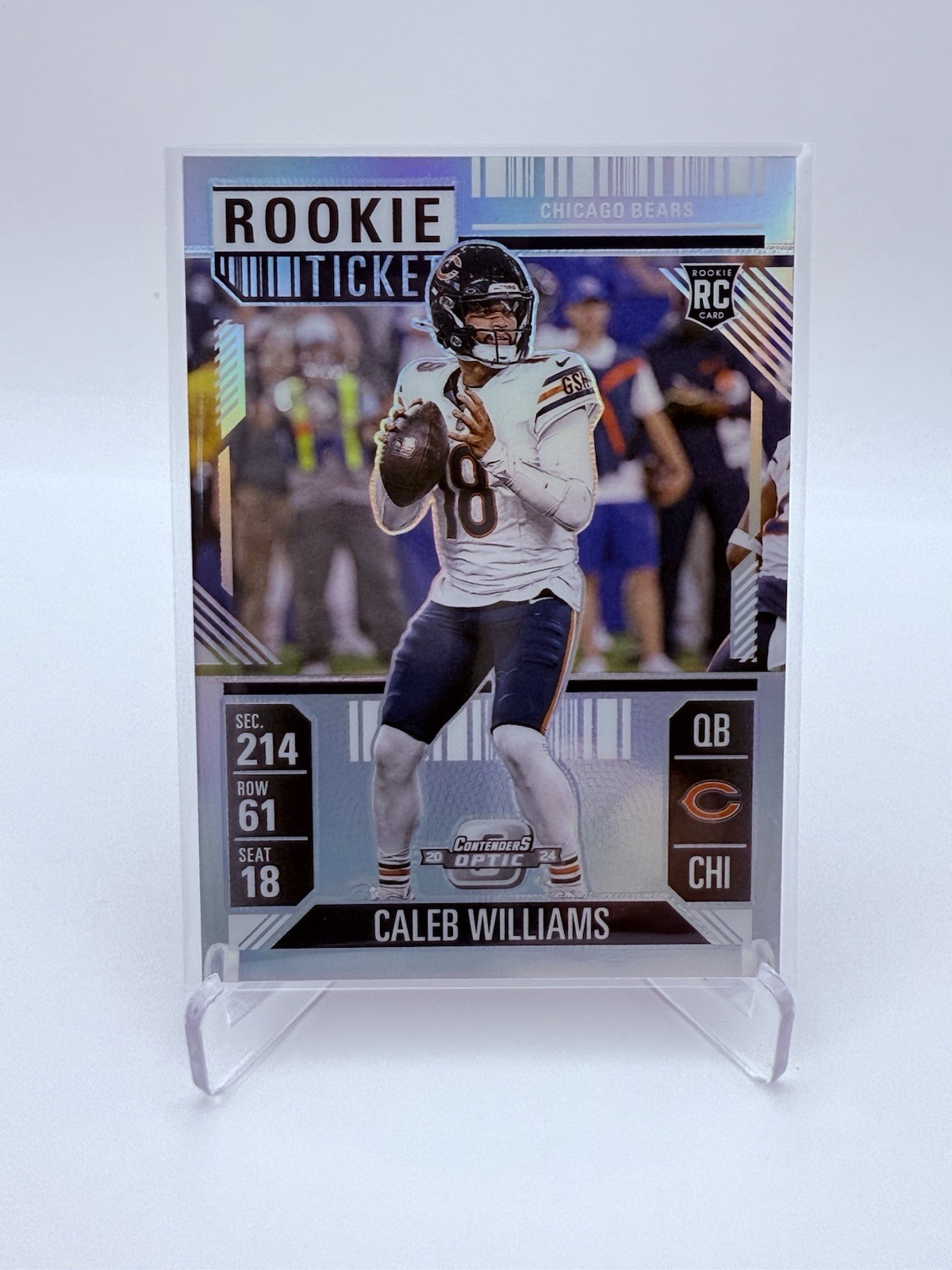 2024 Panini Contenders Optic #68 Caleb Williams Rookie Ticket Silver Prizm RC