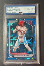 2024 Bowman Draft Sapphire Christian Moore PSA 10 Auto BDC-13 1st Refractor RC